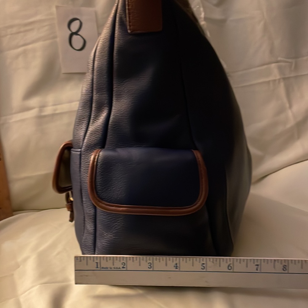 Brand new never used Black leather Isaac Mizrahi purse. Brown leather trim/strap - Picture 2 of 8